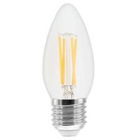 Show details for  4W LED Filament Candle Lamp, 2700K, 470lm, E27, Non Dimmable, Clear