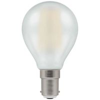 Show details for  5W LED Round Filament Lamp, 2700K, 470lm, B15d, Dimmable, Pearl