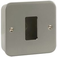 Show details for  Metal Clad Grid Front Plate and Back Box, 1 Gang, Grey, GridPro Range