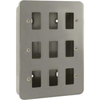 Show details for  Metal Clad Front Plate with Back Box, 9 Gang, Grey, GridPro Range