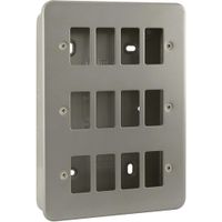 Show details for  Metal Clad Front Plate with Back Box, 12 Gang, Grey, GridPro Range