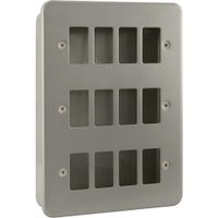 Show details for  Metal Clad Front Plate with Back Box, 12 Gang, Grey, GridPro Range