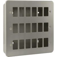 Show details for  Metal Clad Front Plate with Back Box, 18 Gang, Grey, GridPro Range