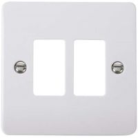 Show details for  Grid Front Plate, 2 Gang, White, GridPro Range