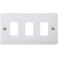Show details for  Grid Front Plate, 3 Gang, White, GridPro Range