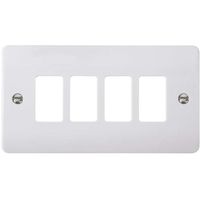 Show details for  Grid Front Plate, 4 Gang, White, GridPro Range