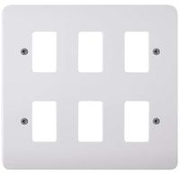 Show details for  Grid Front Plate, 6 Gang, White, GridPro Range