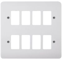 Show details for  Grid Front Plate, 8 Gang, White, Mode Range