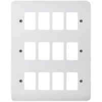 Show details for  Grid Front Plate, 12 Gang, White, Mode Range