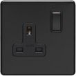 Show details for  13A Double Pole Switched Socket, 1 Gang, Matt Black