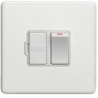 Show details for 13A Double Pole Switched Fuse Spur, 1 Gang, Matt White, White Trim, Concealed 3mm Range