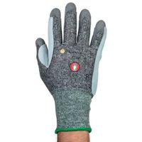 Show details for  Aura Blended Yarn Seamless Glove, Size 9, Polyurethane Coating, Leather Palm