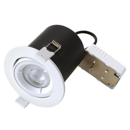 Fire Rated Downlight Tilt GU10 IP20 White (Lamp Not Included)