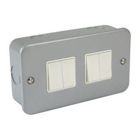 Show details for  Metal Clad 4 Gang 2 Way Light Switch - White Insert & Rocker