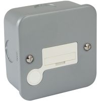 Show details for  Metal Clad 13A Unswitched Fused Spur with Flex Outlet, 1 Gang, Grey, White Insert