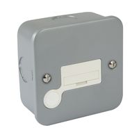 Show details for  Metal Clad 1 Gang 13A Unswitched Fused Spur c/w Flex Outlet- White Insert & Rocker