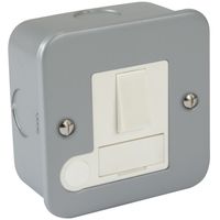 Show details for  Metal Clad 13A Switched Fused Spur with Flex Outlet, 1 Gang, Grey, White Insert