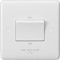 Show details for  10AX 3 Pole Fan Isolator Switch, 1 gang, White, Curved Edge Range