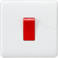 Show details for 45A Double Pole Switch, 1 Gang, White, Curved Edge Range