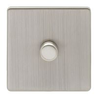 Show details for  1 Gang Dimmer Switch - Satin Nickel/White