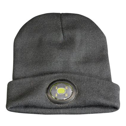 LED Rechargeable Beanie Hat - Black