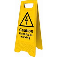 Show details for  Heavy Duty A-Board, Caution Electricians Working, Yellow