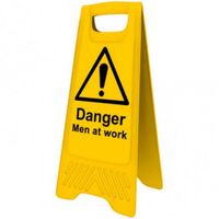 Show details for  Heavy Duty 'Danger Men At Work' A-Board, 620mm x 300mm x 450mm, Yellow