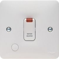 Show details for  20A Double Pole Switch 'Waterheater' with LED Indicator and Flex Outlet, 1 Gang, White, Sollysta Range
