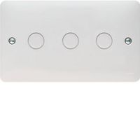 Show details for  250W Push Button Dimmer Switch, 3 Gang, White