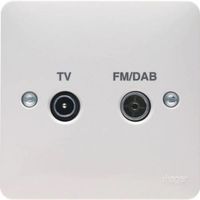 Show details for  Double TV & FM/DAB Coax Socket, 1 Gang, White