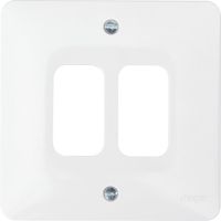 Show details for  Sollysta 2 Gang Grid Front Plate White