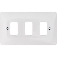 Show details for  Sollysta 3 Gang Grid Front Plate White