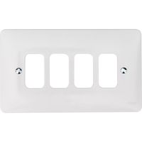 Show details for  Sollysta 4 Gang Grid Front Plate White