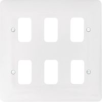 Show details for  Sollysta 6 Gang Grid Front Plate White