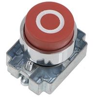 Show details for  22.5mm Metal Projecting Push Button with Collar, Red, White 'O' Symbol, IP65