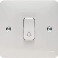 Show details for  Push Switch with Bell Symbol, 1 Gang, White