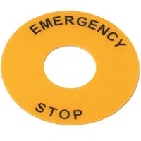 Show details for  Metal 22mm Legend Plate, 60mm, Emergency Stop, Yellow