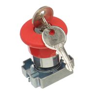 Show details for  Metal 22mm Emergency Stop Button with Collar, Key Release 'Latching', IP65