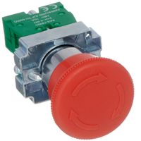 Show details for  Metal 22mm Emergency Stop Button + Collar, Twist Release + 1N/O 'Latching', IP65
