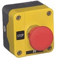 Show details for  Plastic Control Station, 1 Position, Emergency Stop, Spring Release, 1NC, Grey / Yellow, IP65