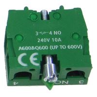 Show details for  Auxiliary Contact Block, N/O, 10A, 240V, Back Mounting