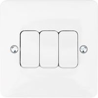 Show details for  10AX 2 Way Wall Switch, 3 Gang, White, Sollysta Range