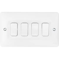 Show details for  10AX 2 Way Wall Switch, 4 Gang, White, Sollysta Range