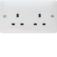 Show details for  13A Unswitched Socket, 2 Gang, White