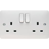 Show details for  13A Double Pole Switched Socket, 2 Gang, White, Sollysta Range