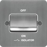 Show details for  3 Pole Fan Isolator Switch, 1 Gang, Brushed Steel