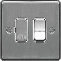 Show details for  13A Fused Connection Unit, 1 Gang, Brushed Steel