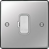 Show details for  13A Unswitched Fused Connection Unit, 1 Gang, Polished Steel, White Trim, Sollysta Range