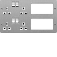 Show details for  Lounge Plate, 8 Module, Brushed Steel