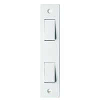 Show details for  2 Gang 2 Way 10A Architrave Switch White